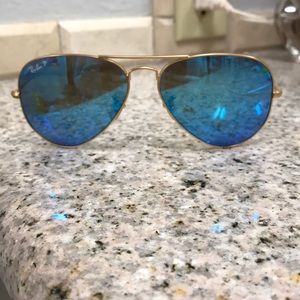 Authentic Ray-Ban blue mirror polarized lenses